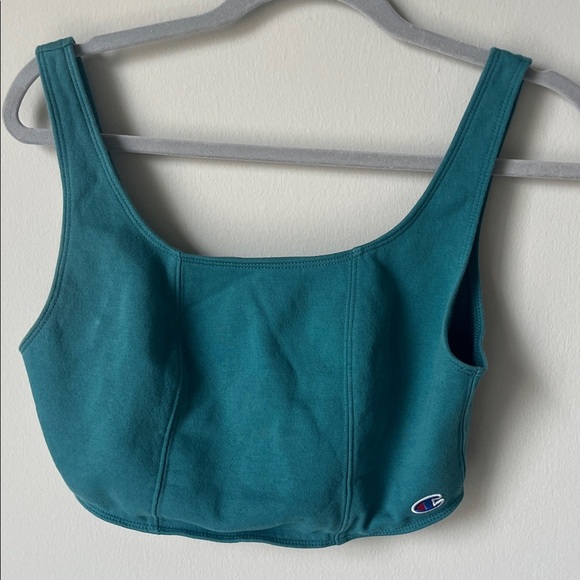 CHAMPION Teal Cropped Tank Top - Picture 3 of 5